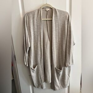 Women's Beige Open Front Sweater